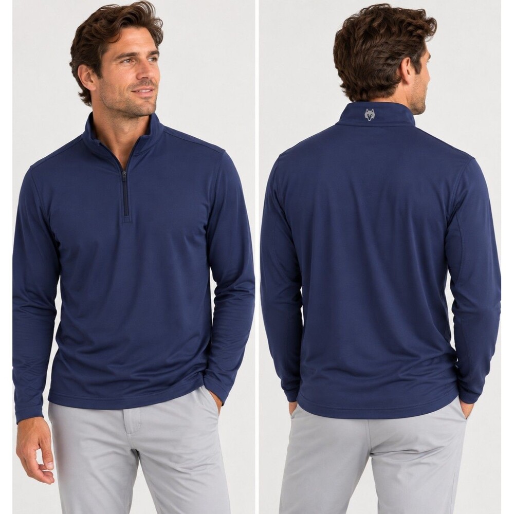 Greyson Pullover Mens 2XL Blue 1/4 Zip Long Sleeve Golf Performance Stretch Top
